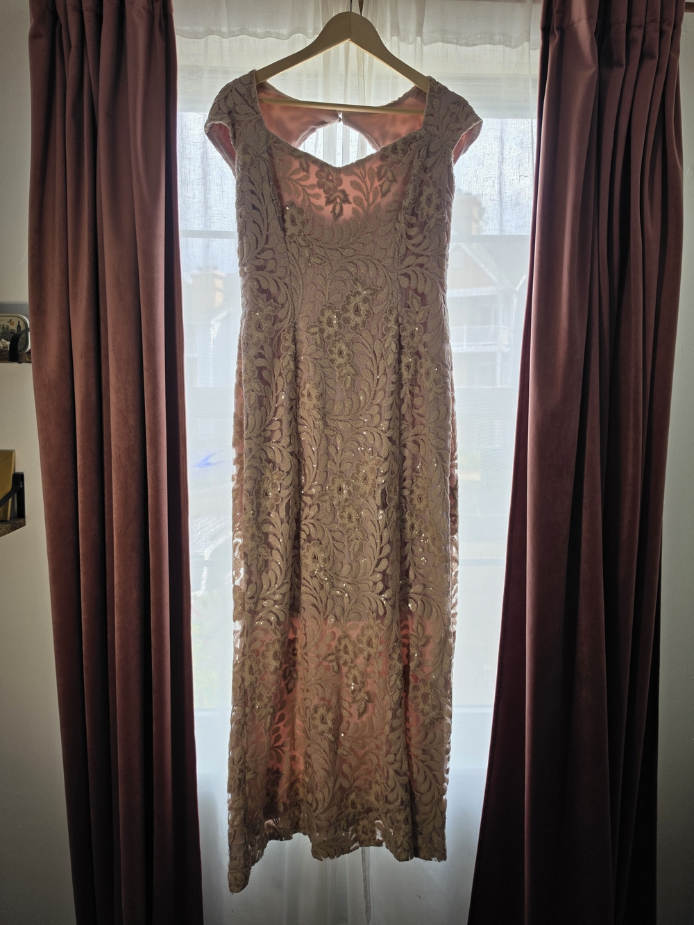 ✨️Ralph Lauren✨️ Blush Pink Embellished Lace Maxi Dress